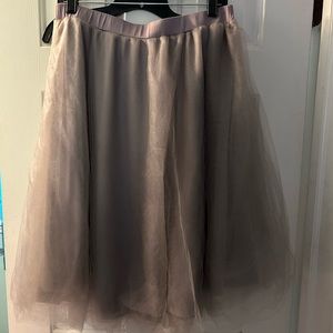 Mauve Tulle Midi Skirt
